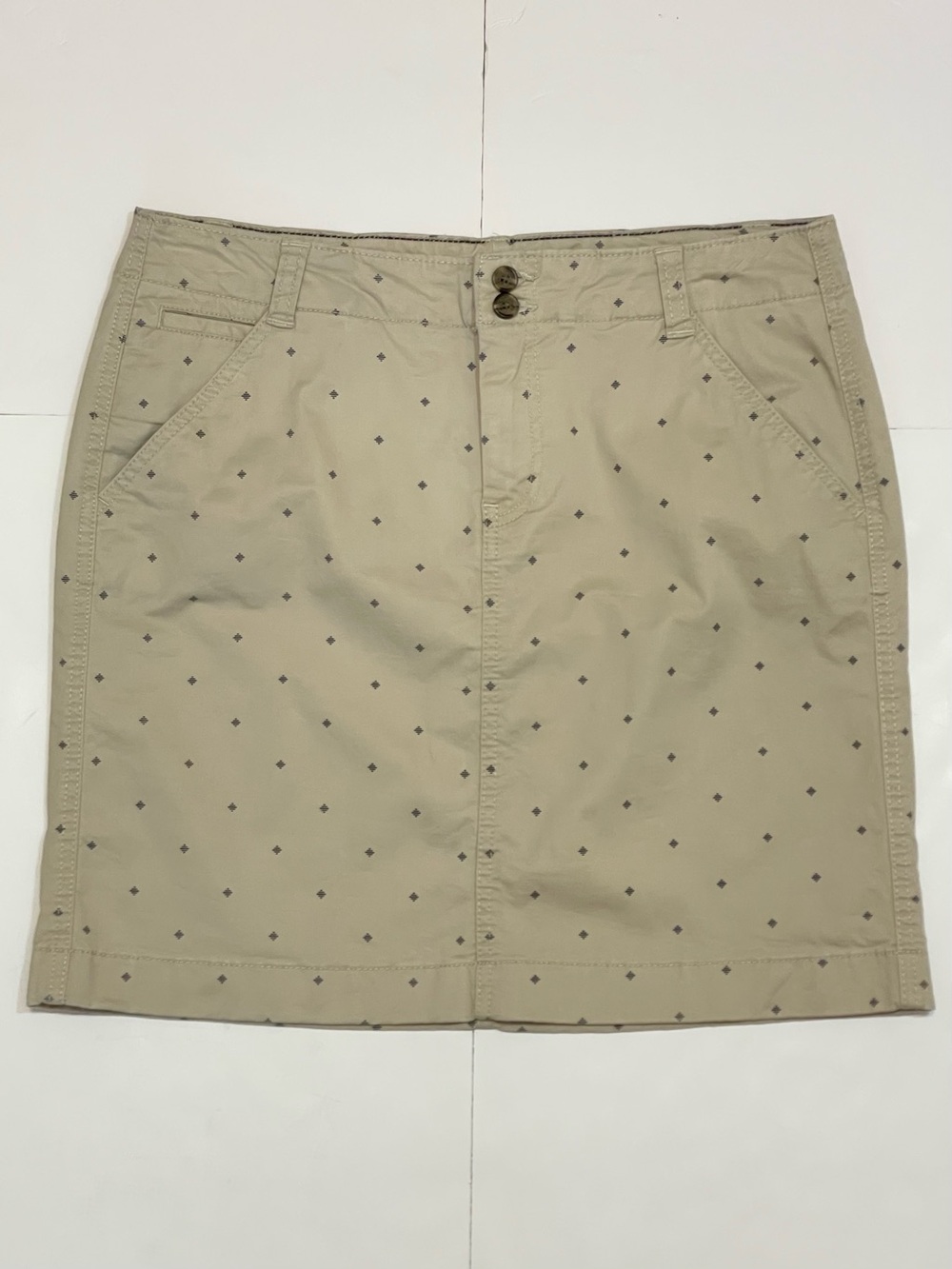 Tommy Hilfiger Khaki Beige Diamond Pattern Chino Skirt - Size 6